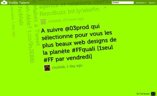 Visible tweets