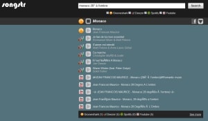 songstr Copie d'écran de Songstr, métamoteur de recherche musical