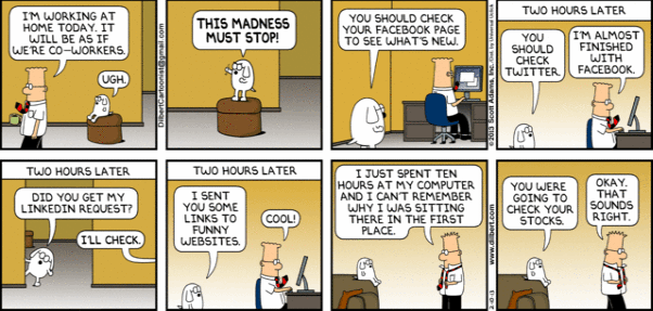 Médias sociaux vs travail : 1-0